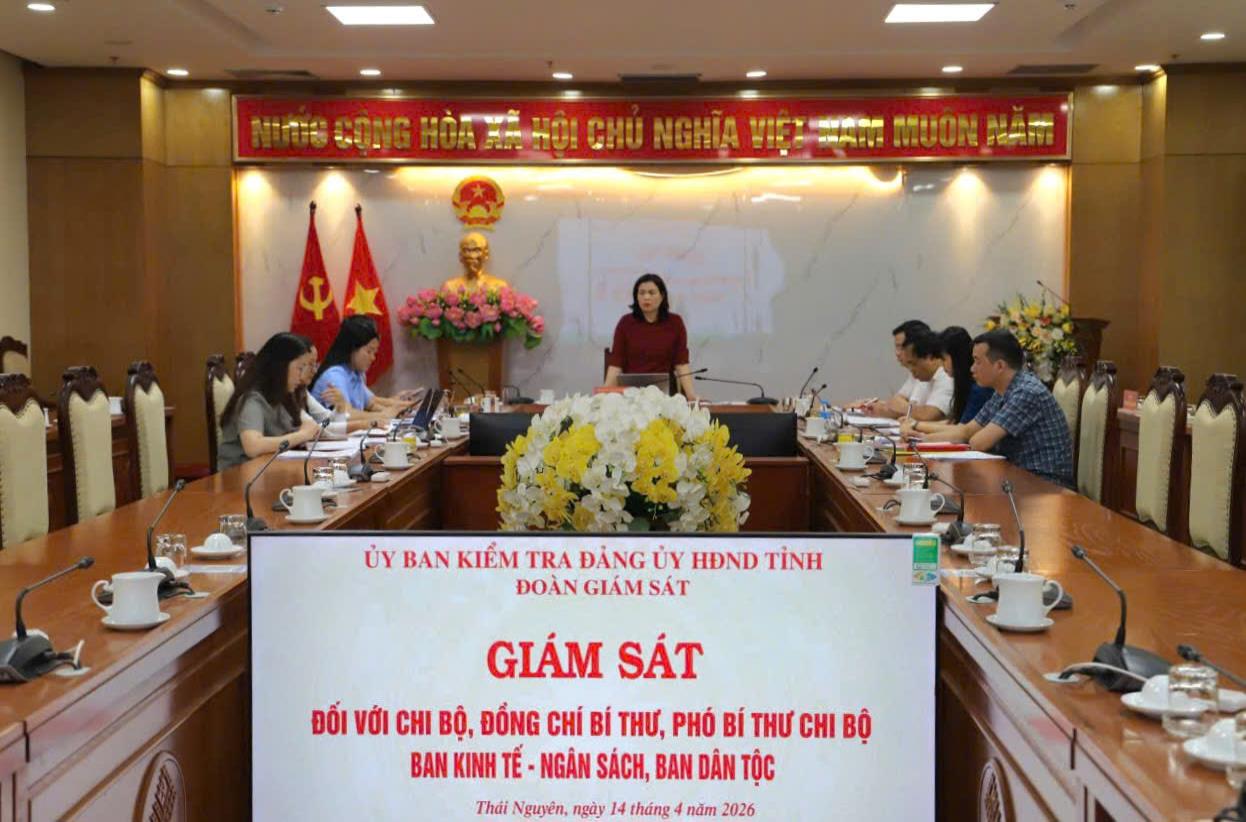 Ủy ban Kiểm tra Đảng ủy HĐND tỉnh giám sát chuyên đề đối với Chi bộ Ban Kinh tế - Ngân sách và Chi bộ Ban Dân tộc